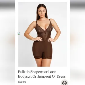 NWT Popilush Built in shapewear Lace Bodysuit