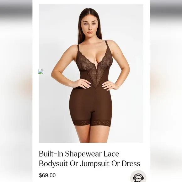 NWT Popilush Built in shapewear Lace Bodysuit