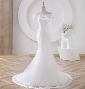 Off Shoulder Lace Mermaid Wedding Dress ET3056