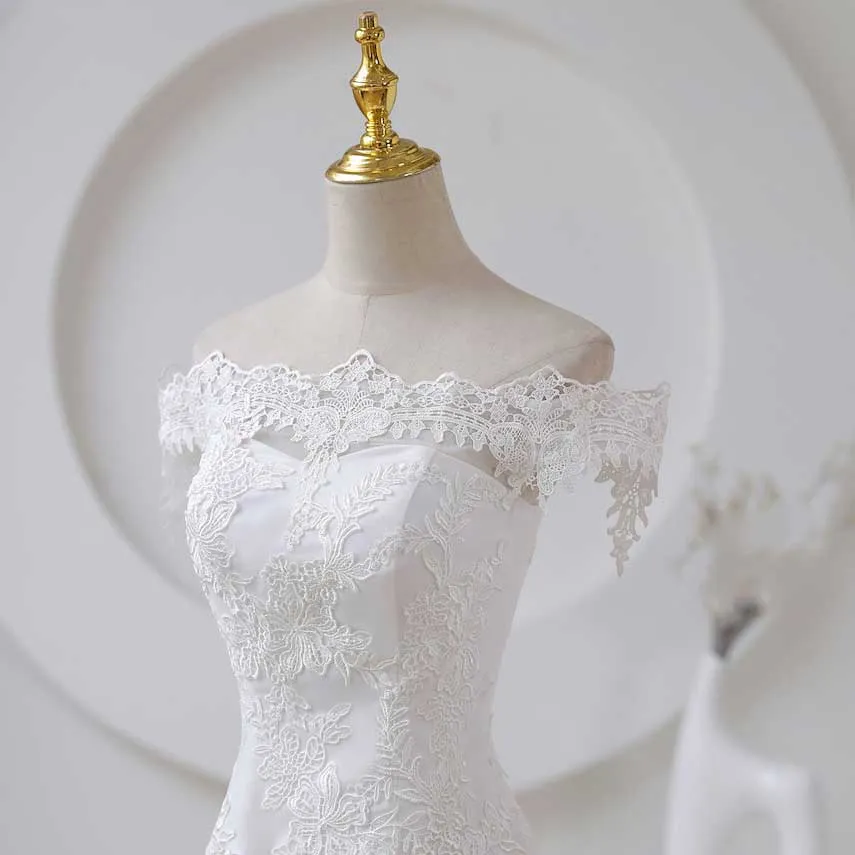 Off Shoulder Lace Mermaid Wedding Dress ET3056