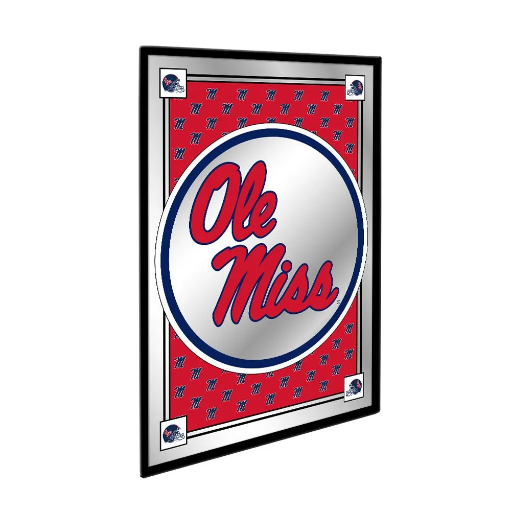 Ole Miss Rebels: Team Spirit, Stacked - Framed Mirrored Wall Sign