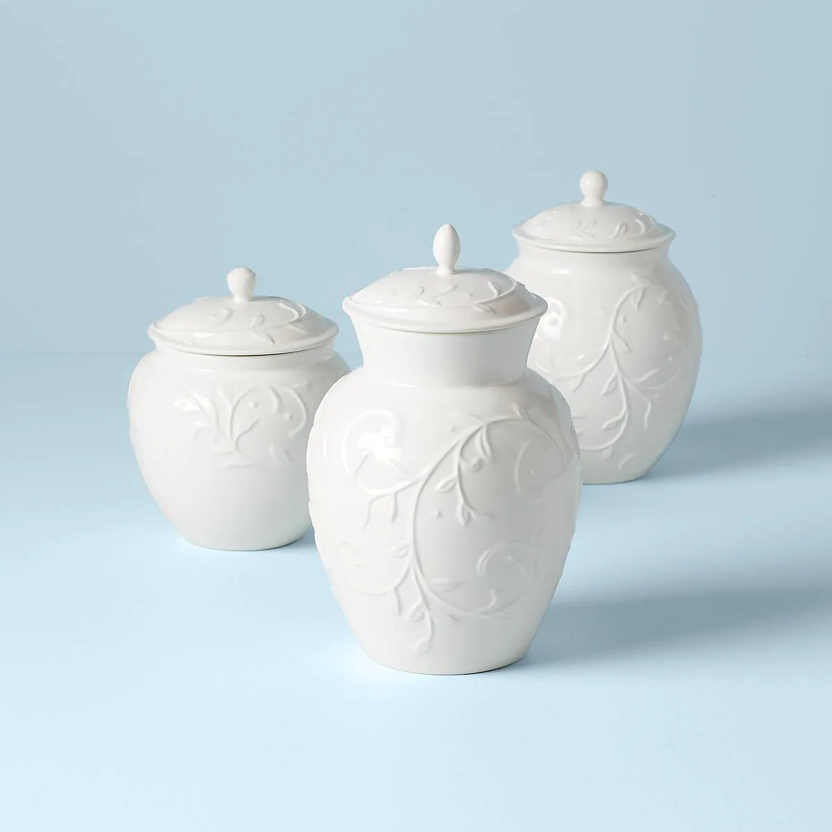 Opal Innocence Carved 3-Piece Canister Set