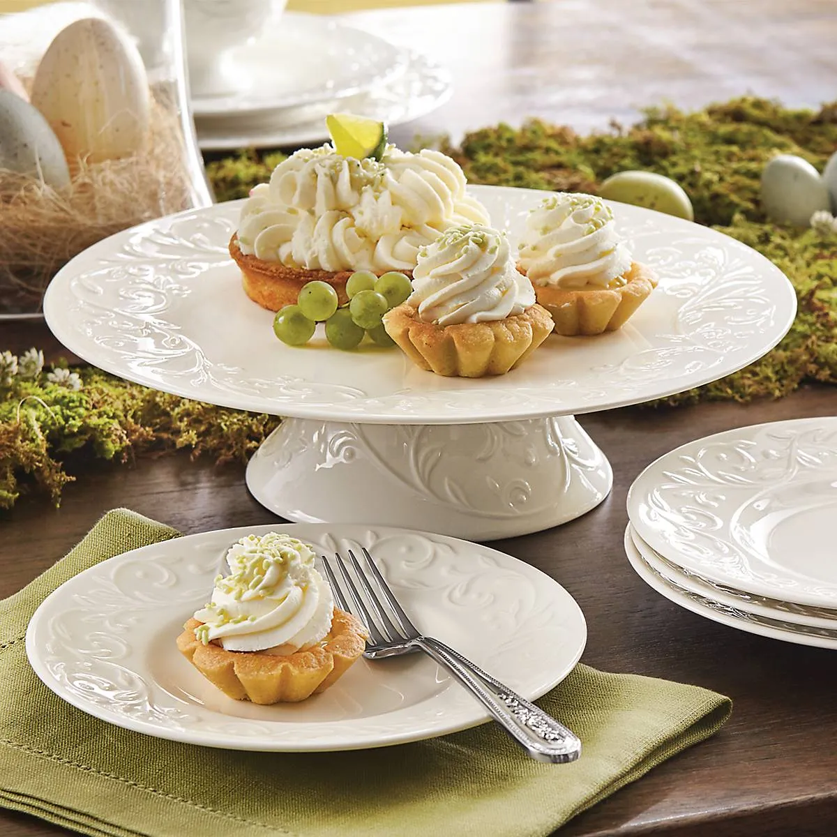 Opal Innocence Carved 4-pc 7" Dessert Plate Set