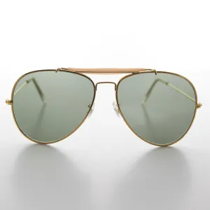 Original Brow Bar Aviator Sunglass with Glass Lens Vintage - Connelly