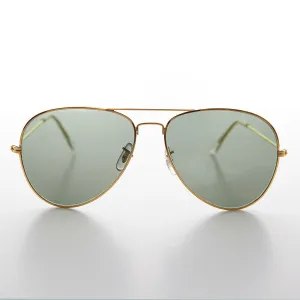 Original Vintage Metal Aviator Sunglass with Glass Lens - Hughes