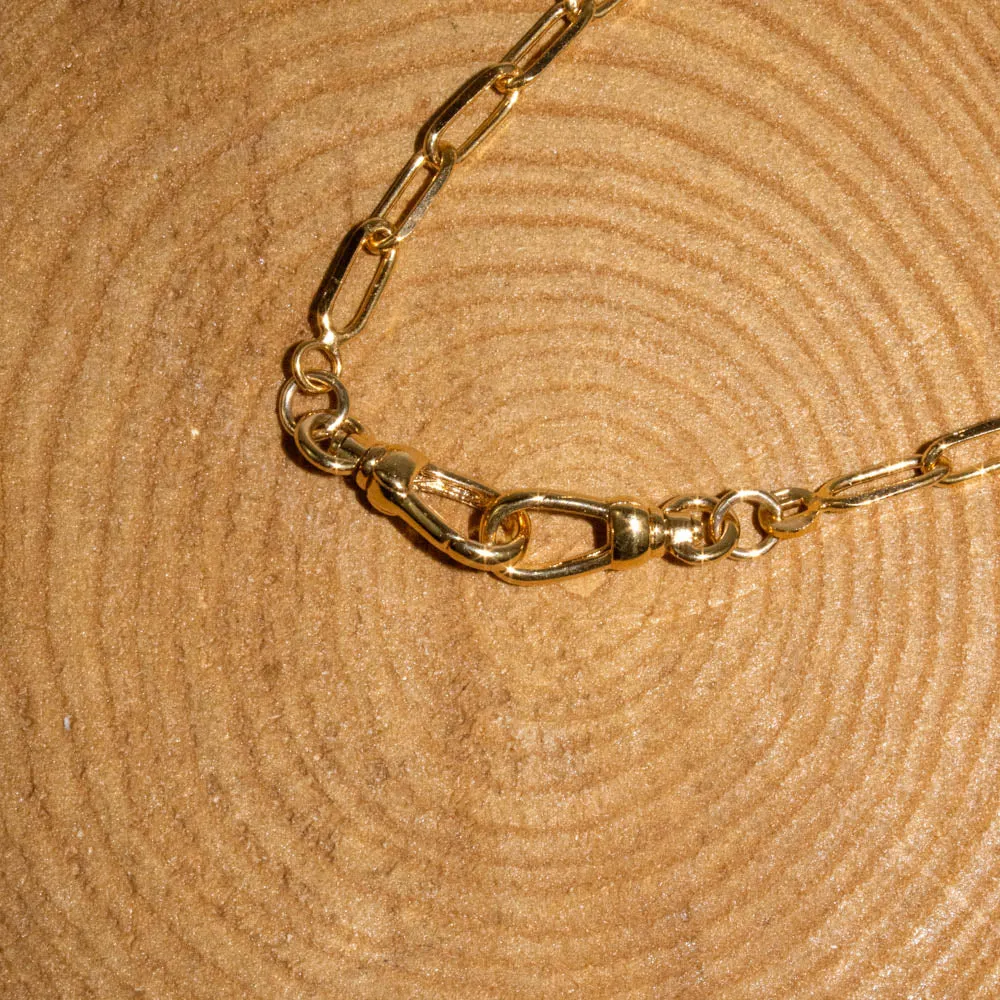 Paola Marassi - Double Clasp Rectangle Chain Necklace (Gold)