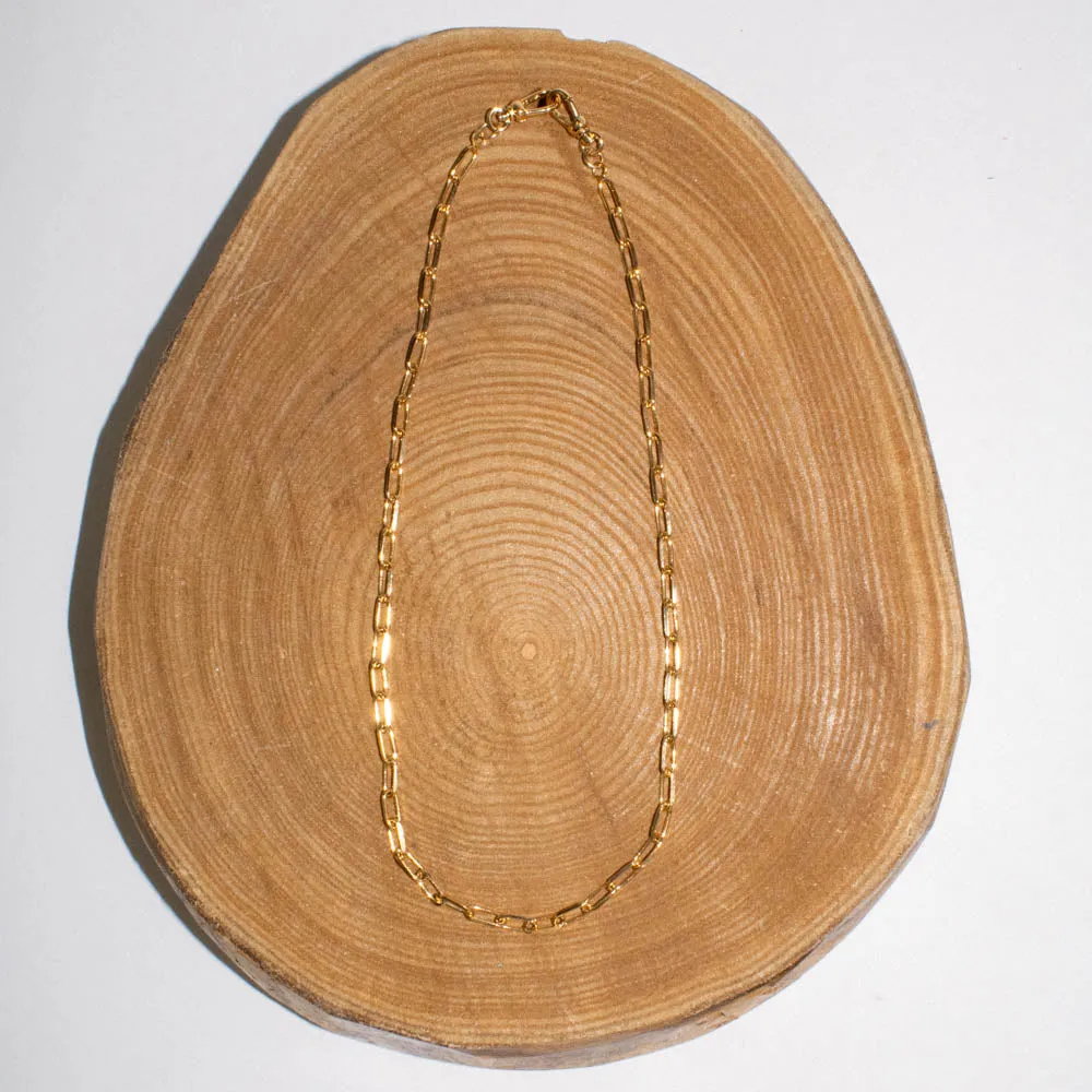 Paola Marassi - Double Clasp Rectangle Chain Necklace (Gold)