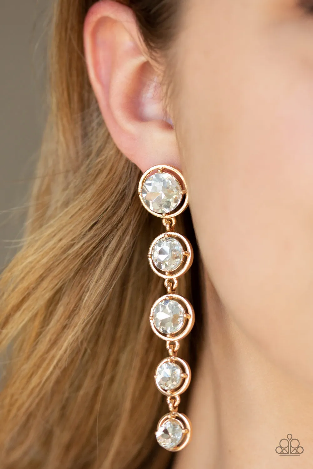 Paparazzi - Drippin' In Starlight - Gold Earrings