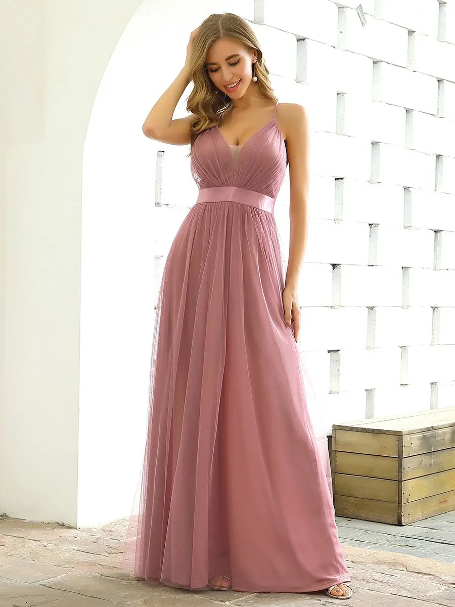 Pauline V neck evening ball dress in dusky rose s14 Express NZ wide