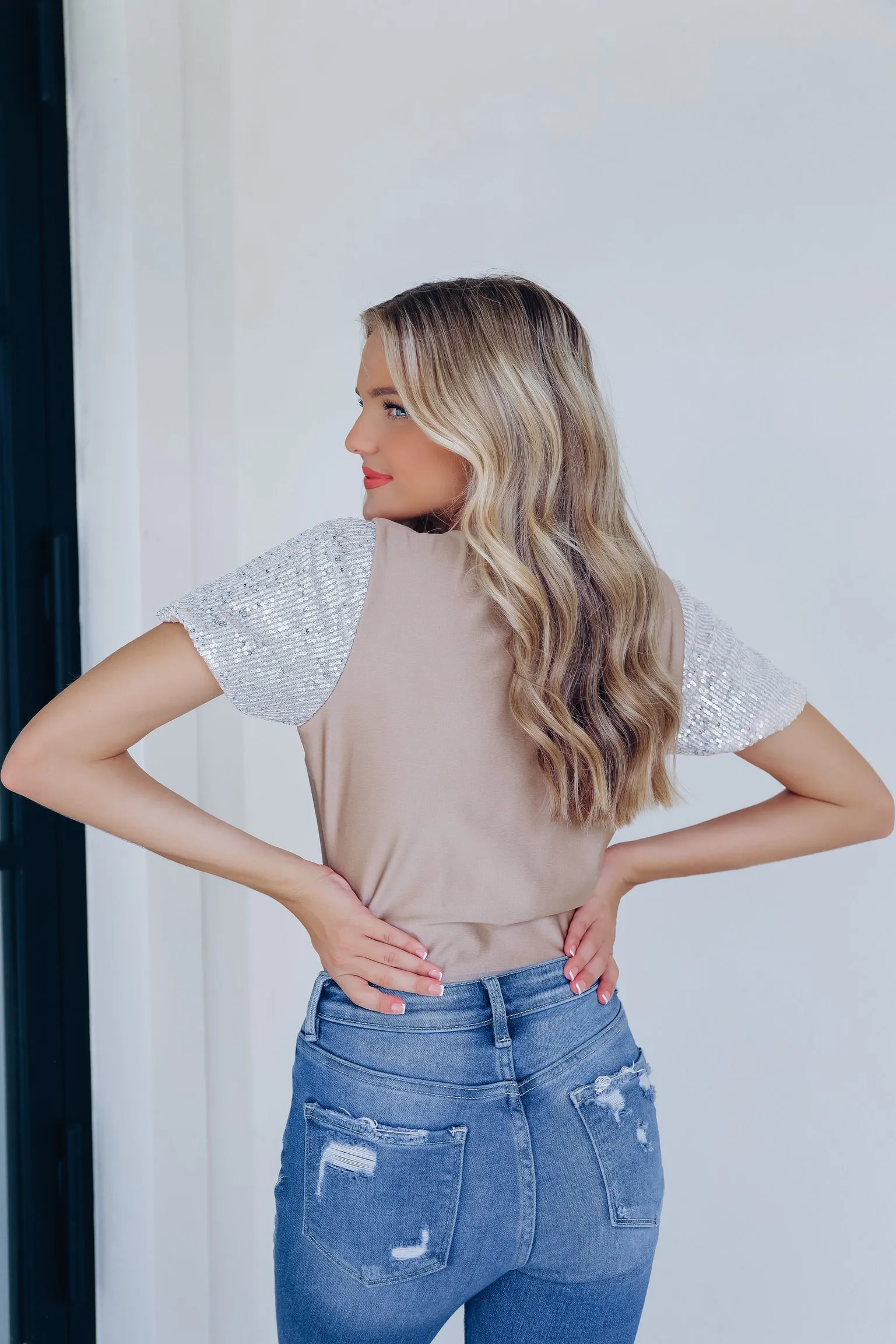 Perfect Puff Sleeve Sequin Top - Gold