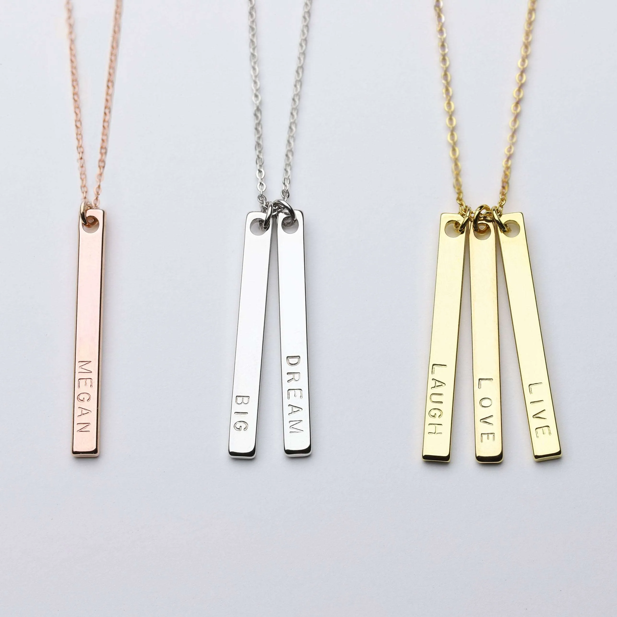 Personalized Vertical Bar Necklace