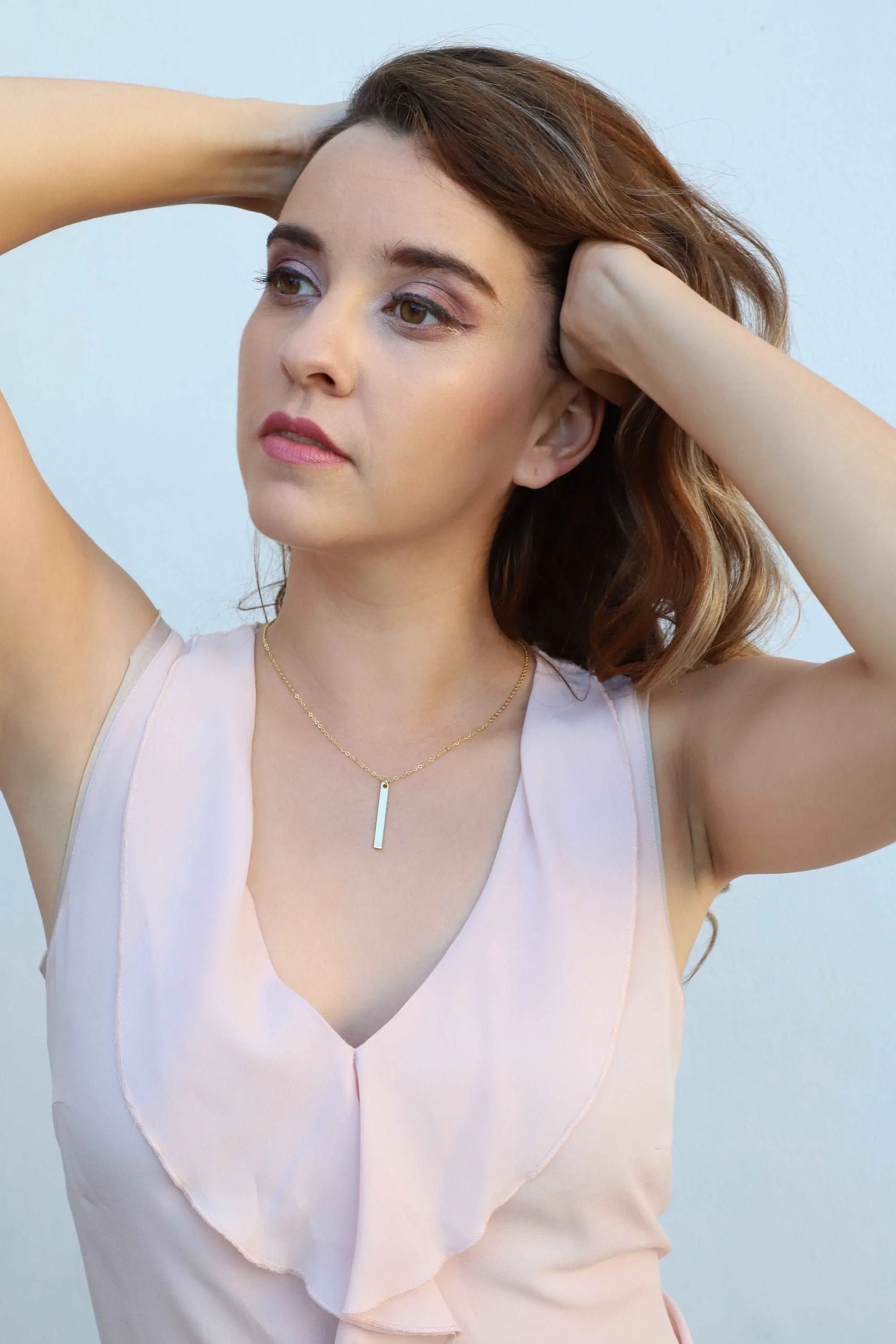 Personalized Vertical Bar Necklace
