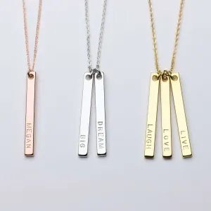 Personalized Vertical Bar Necklace