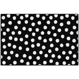 Picasso White Dots on Black Classroom Rug