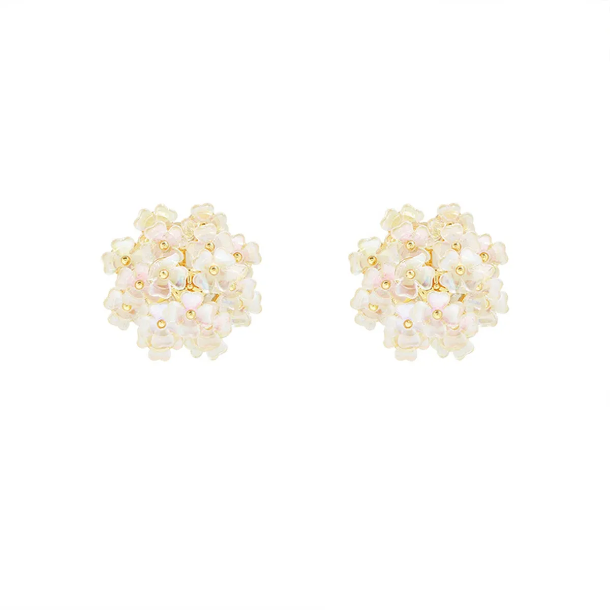 Pink Acrylic & 18K Gold-Plated Flowers Stud Earrings