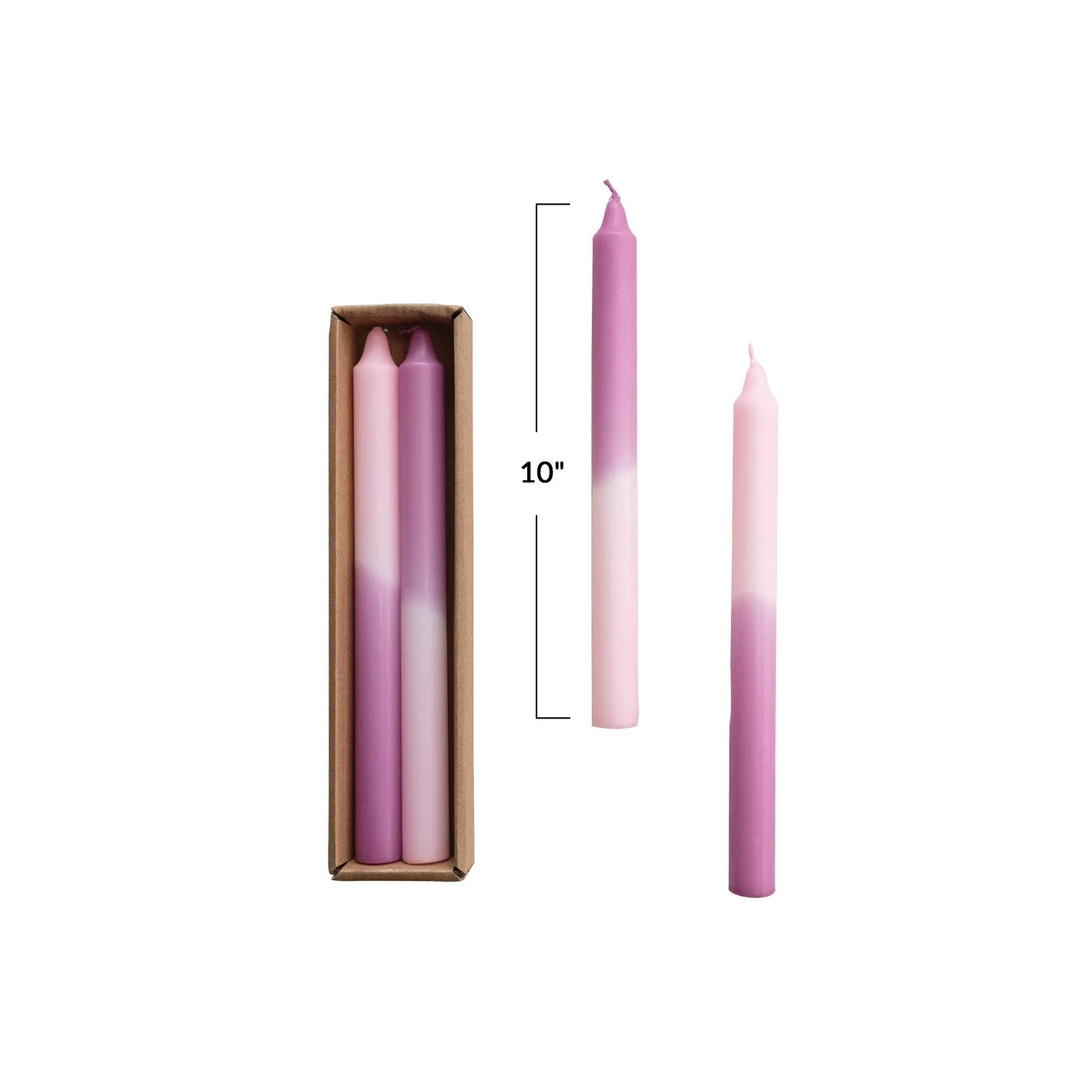 Pink & Lilac Ombre Taper Candles