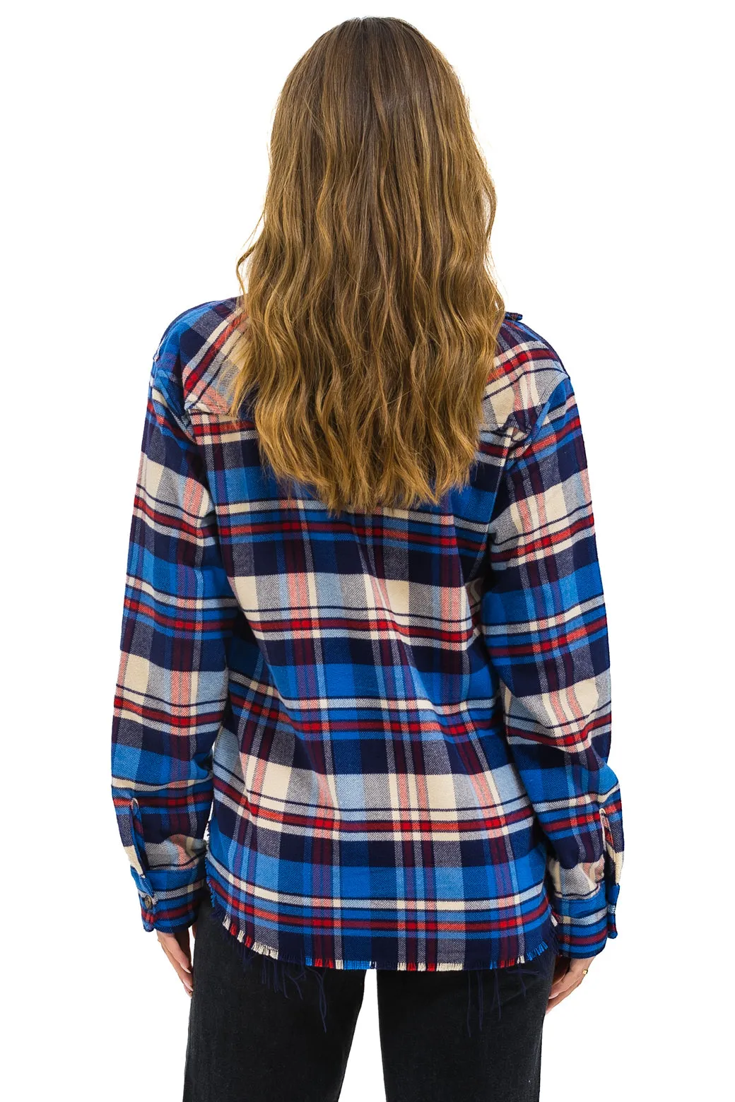 PLAID FLANNEL LIGHT WEIGHT UNISEX WESTERN SHIRT - PATRIOT PLAID