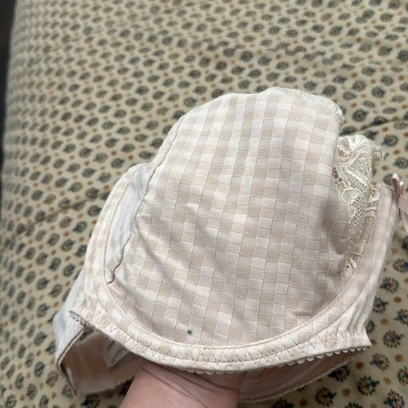 Prima Donna Madison Side Support Bra Lace Trimmed Checkered Bra Sz 34 I