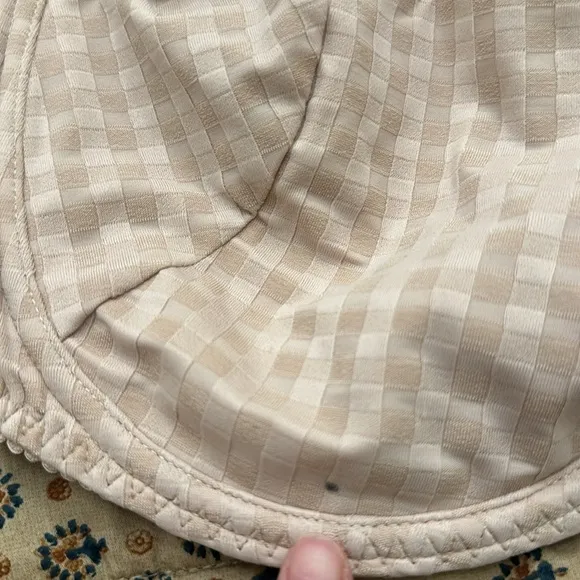 Prima Donna Madison Side Support Bra Lace Trimmed Checkered Bra Sz 34 I