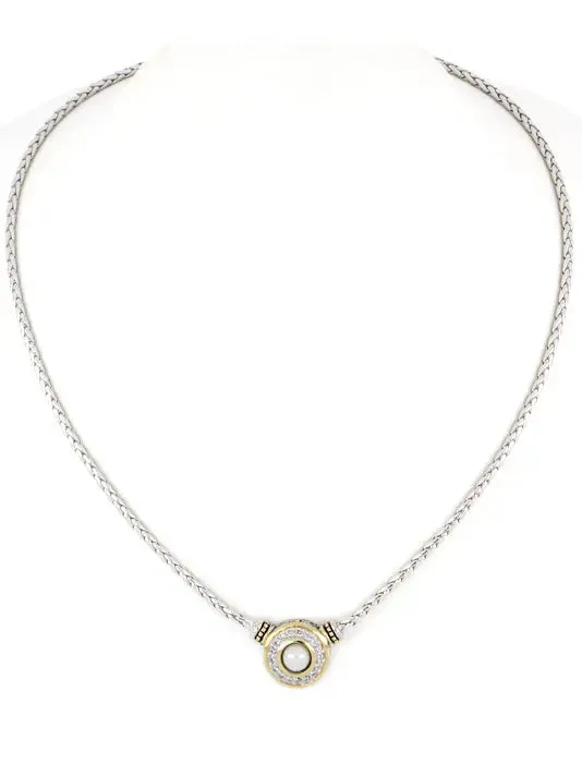 Pérola Collection - Pavé & White Seashell Pearl Necklace