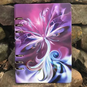 Purple Fairy Art Binder Notebook, Purse Size Lined Journal for Dreams or Diary
