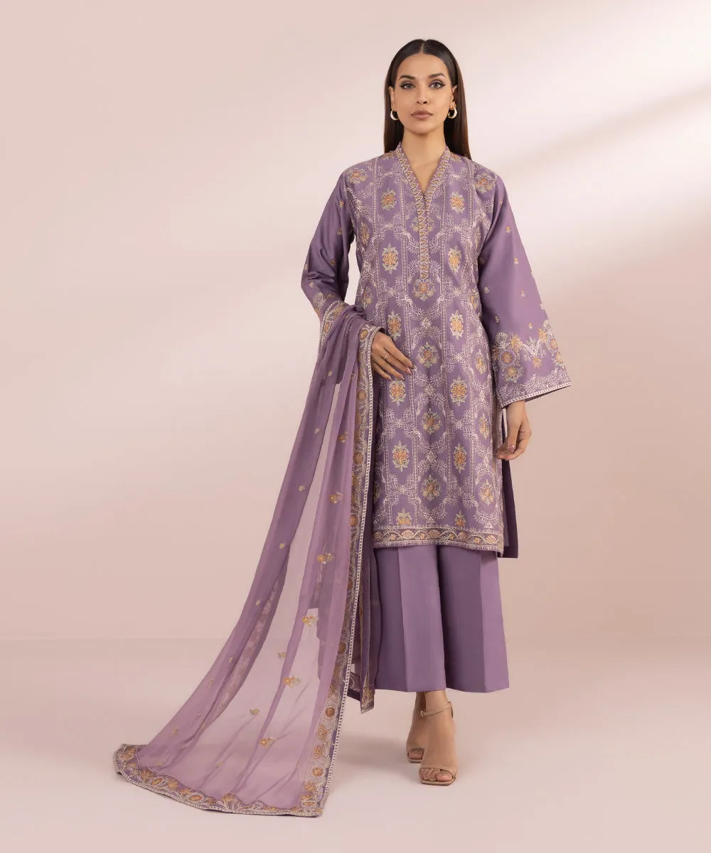 Purple Shade Pakistani Salwar Kameez Embroidered Salwar Suit