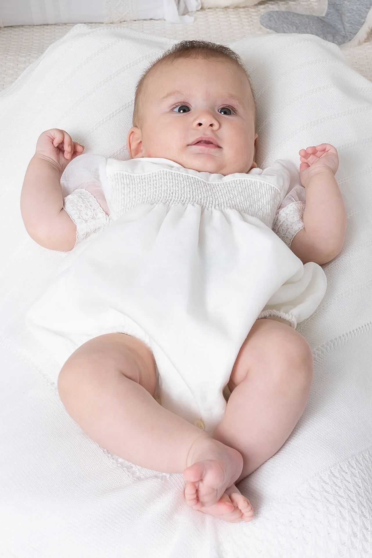 "Aspen" Ivory Smocked Romper