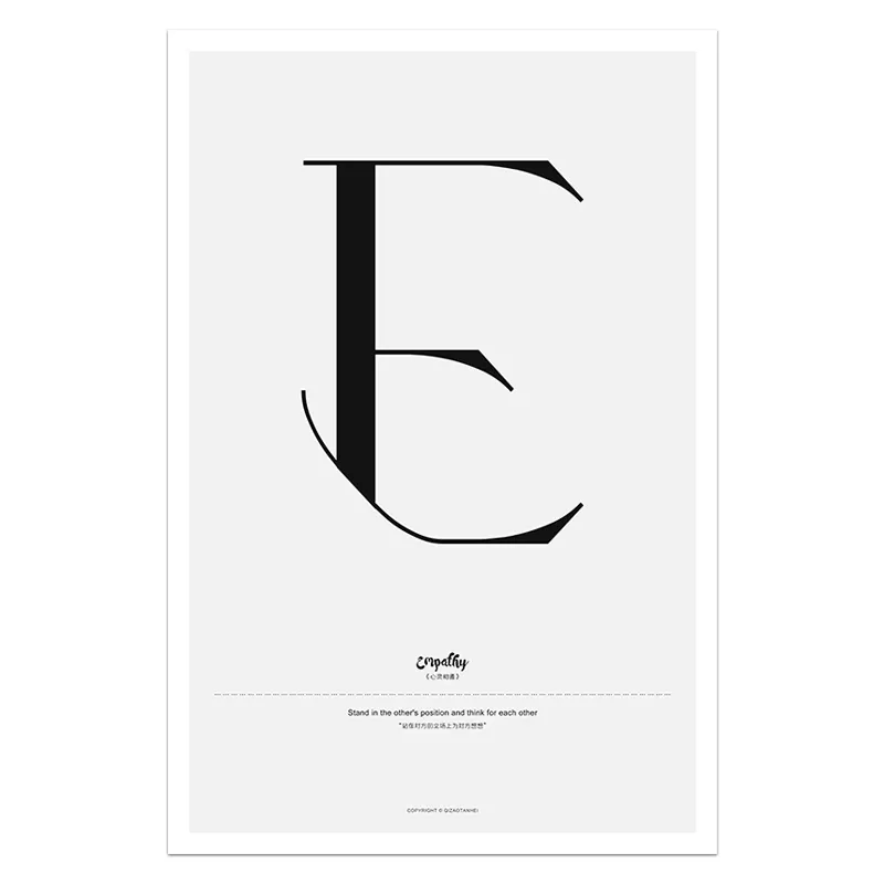 Quote Words Nordic Style Alphabet Wall Art