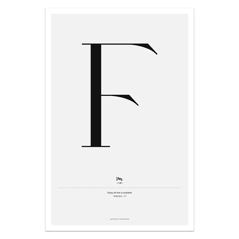 Quote Words Nordic Style Alphabet Wall Art