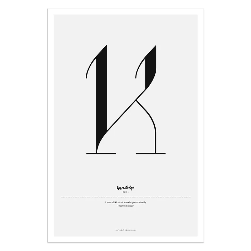 Quote Words Nordic Style Alphabet Wall Art
