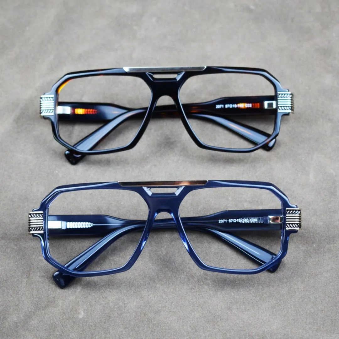 Raef Acetate Aviator Square Glasses Frames