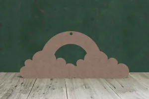 Rainbow with clouds - wooden craft blank - 2mm MDF