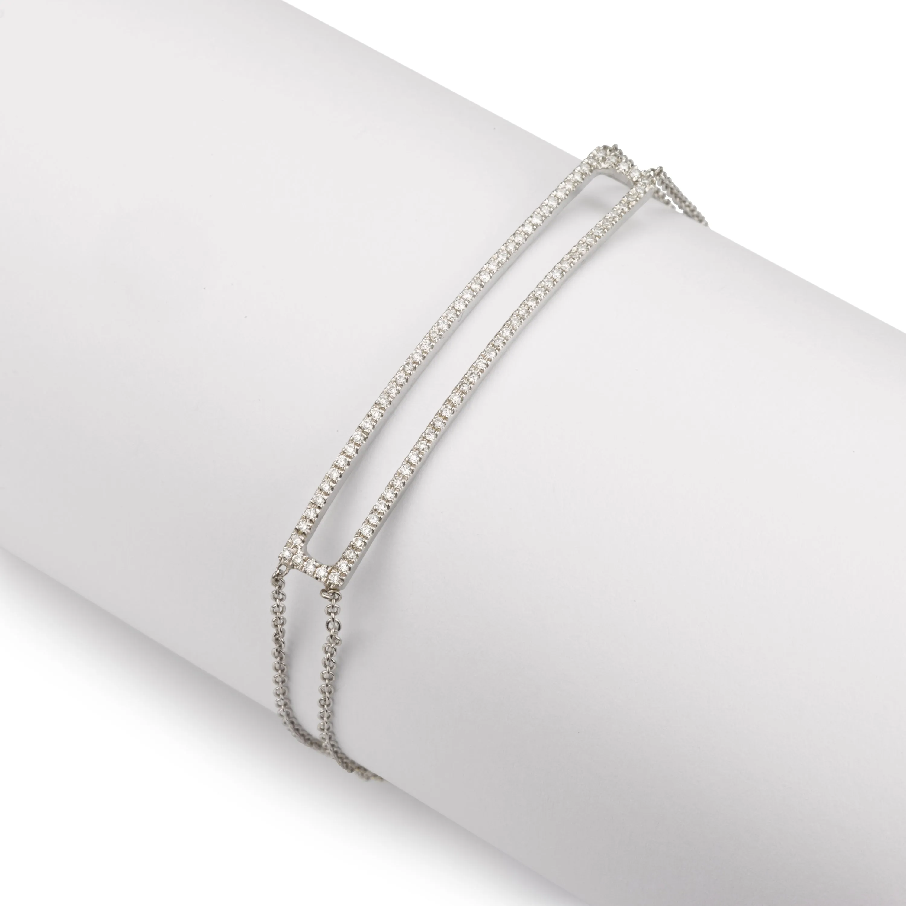 Rectangle diamond bar bracelet
