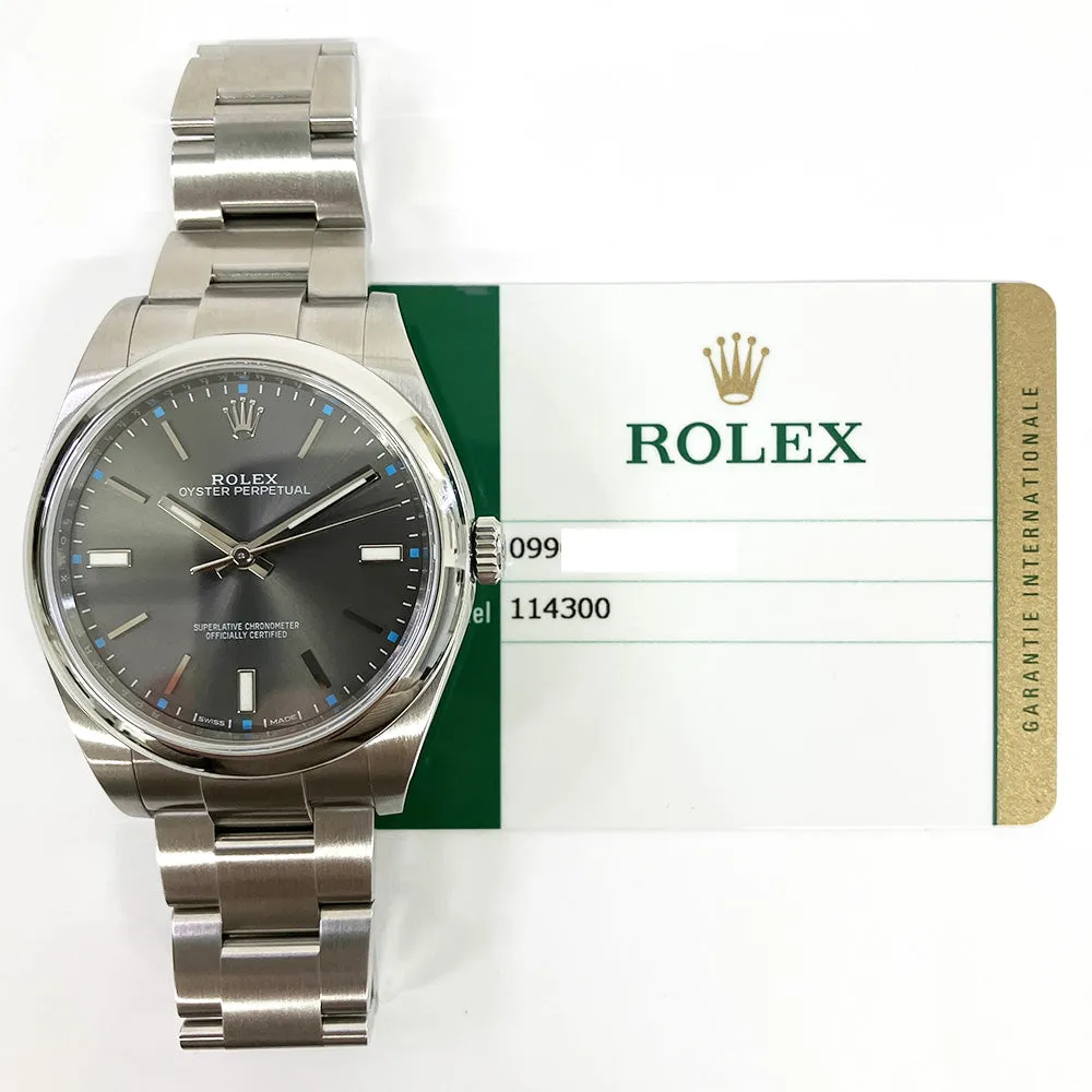 Rolex Oyster Perpetual 114300 Slate Dial Nov 2015
