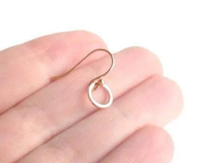 Rose Gold Circle Earrings - tiny rose gold earring, small rose gold hoop, little circle earring, simple hoop, plain circle earring, dainty