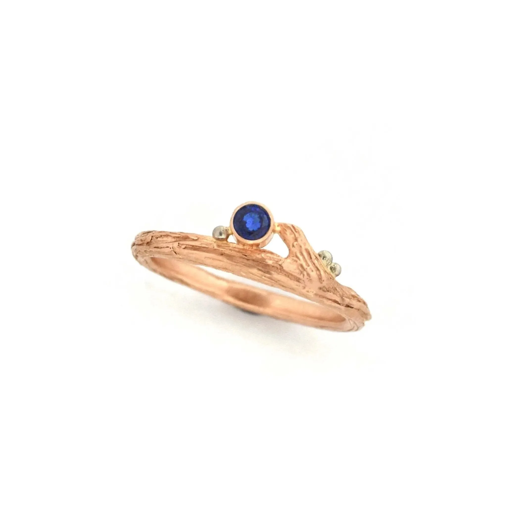 Rose Gold Diamond & Roses Twig Ring - your choice of stone