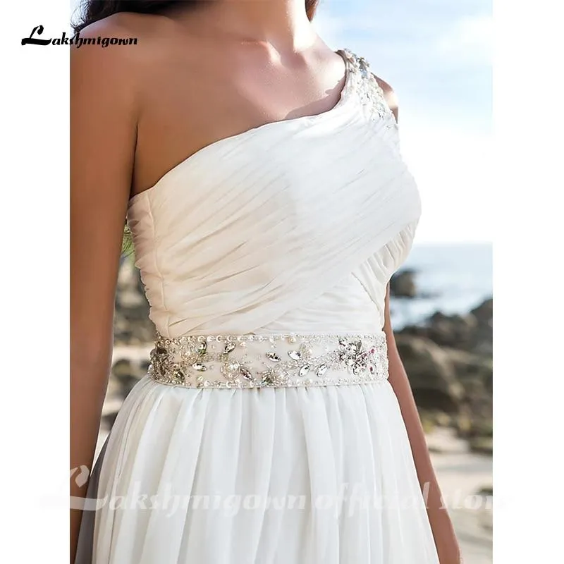 Roycebridal Beach One Shoulder A-Line Wedding Dresses