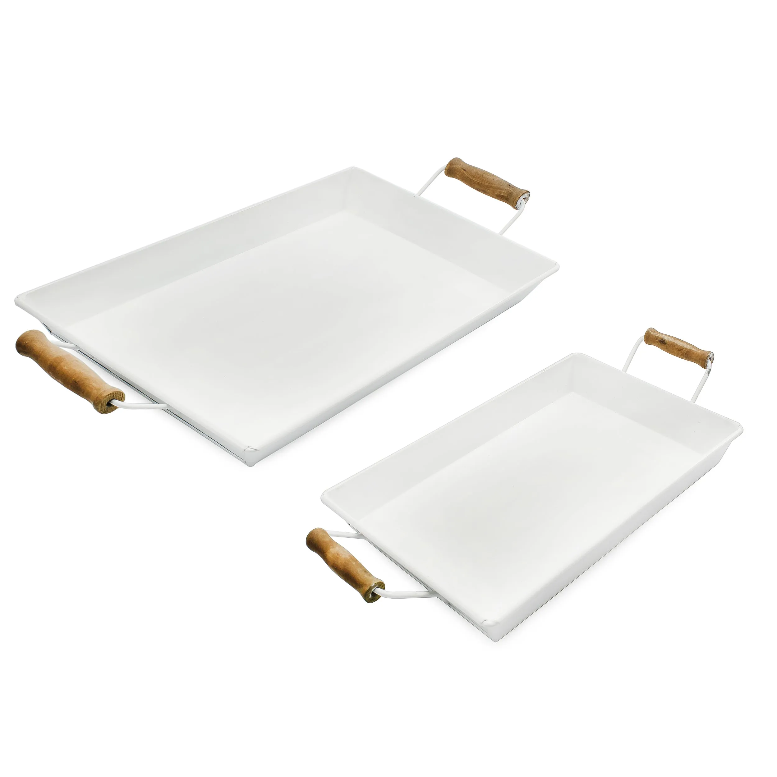 Rustic Metal Trays (Set of 2, Small & Medium)