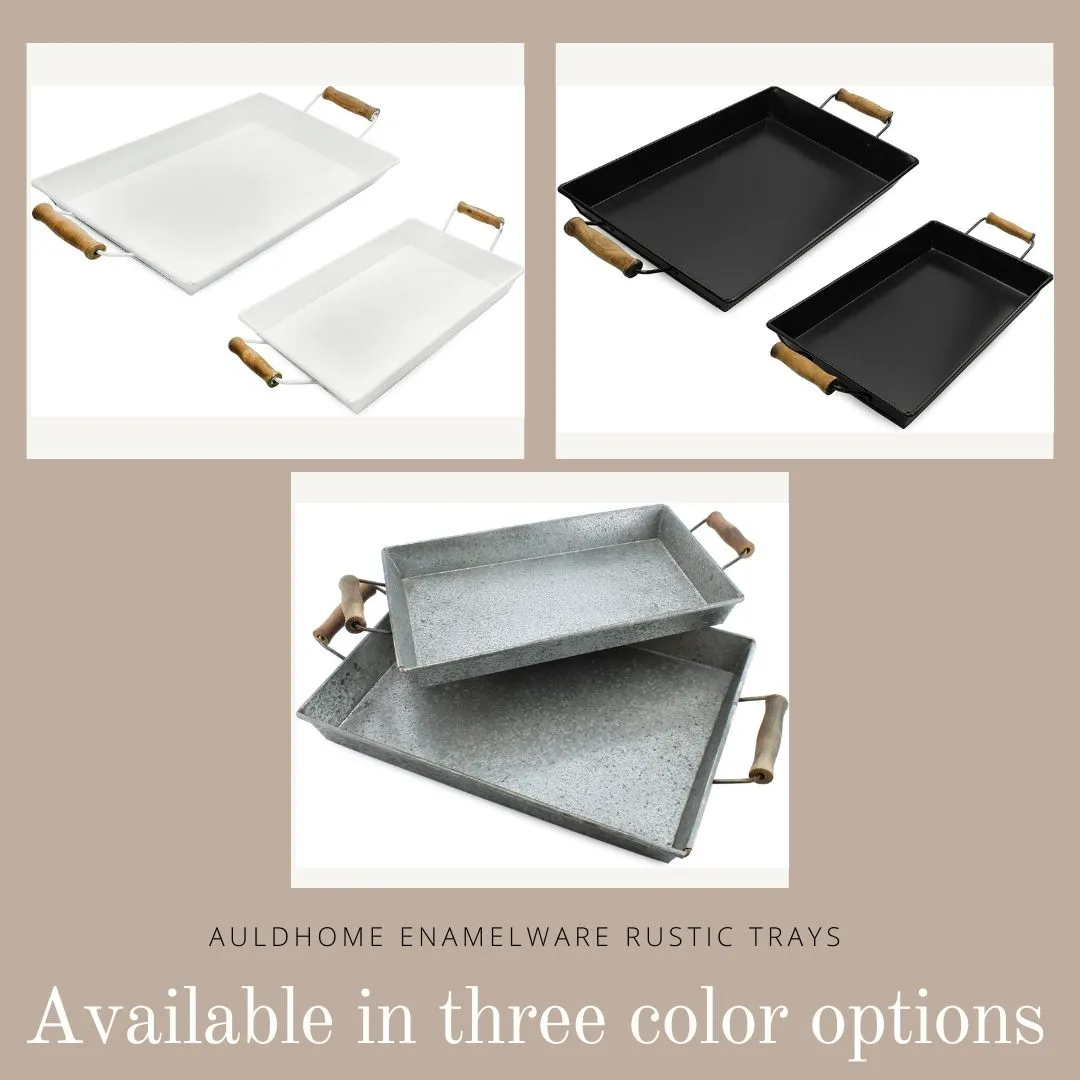 Rustic Metal Trays (Set of 2, Small & Medium)