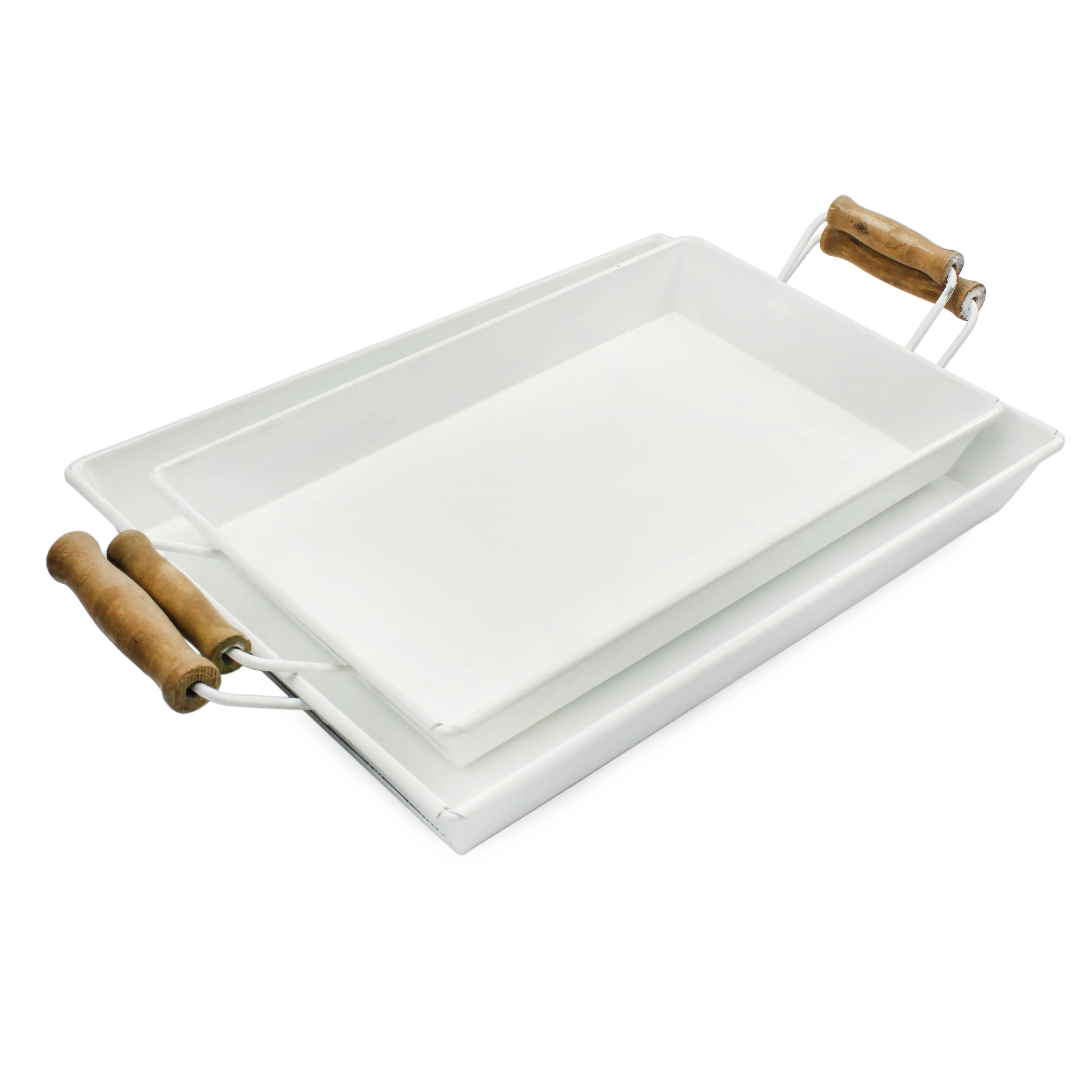 Rustic Metal Trays (Set of 2, Small & Medium)