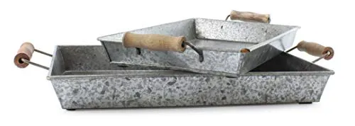 Rustic Metal Trays (Set of 2, Small & Medium)