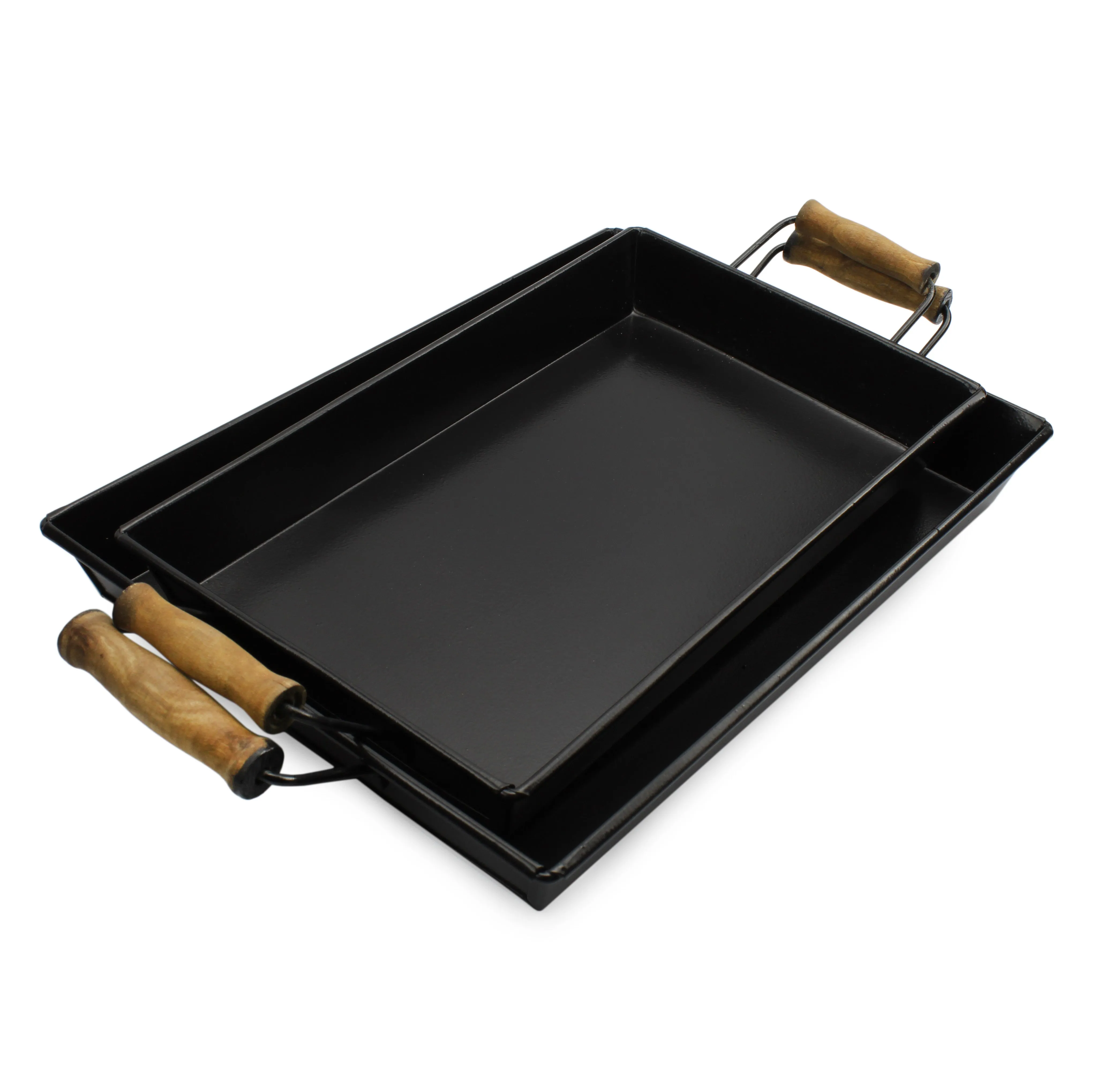 Rustic Metal Trays (Set of 2, Small & Medium)