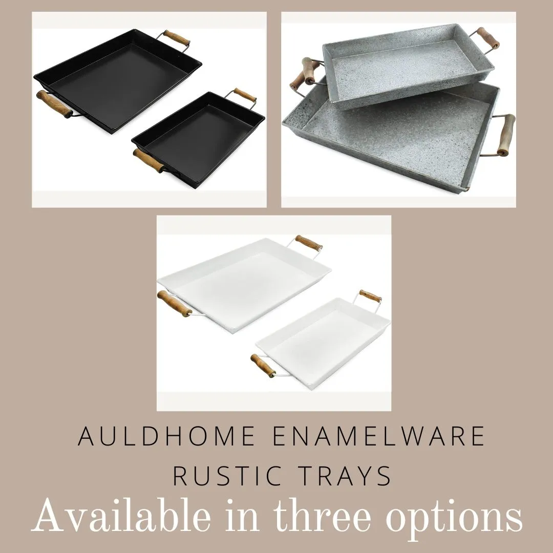 Rustic Metal Trays (Set of 2, Small & Medium)