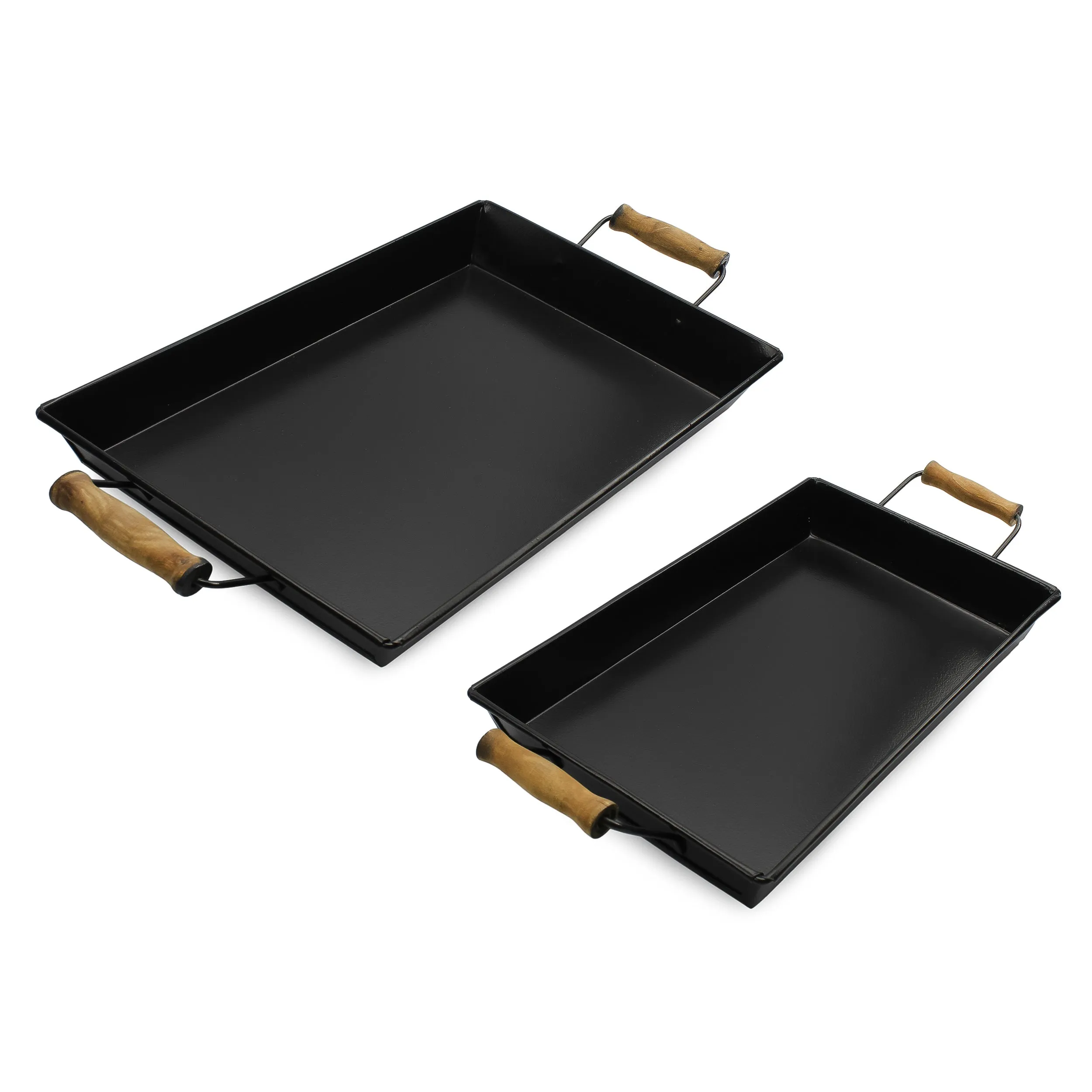 Rustic Metal Trays (Set of 2, Small & Medium)