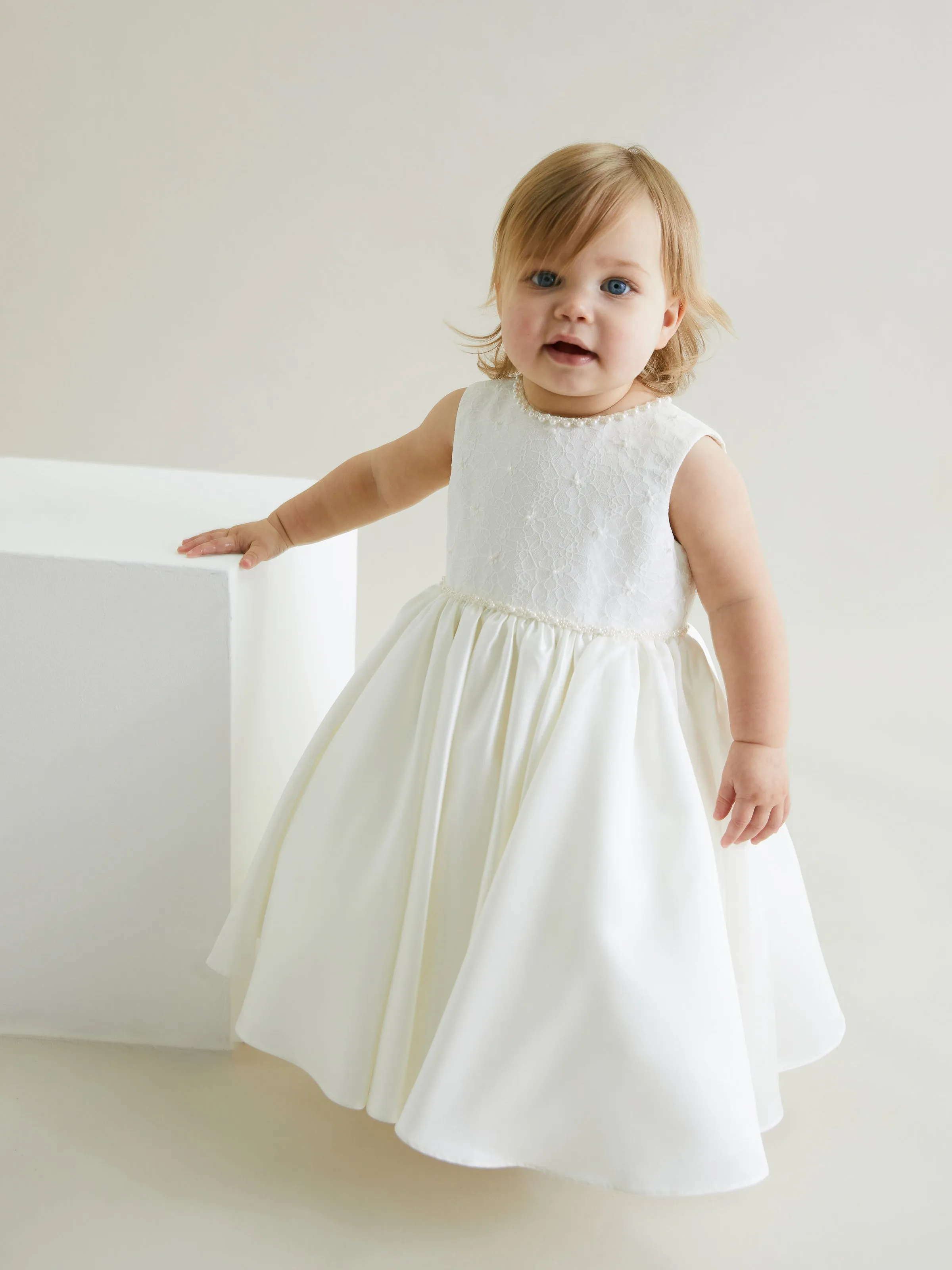 Sarah Louise Ivory & Satin Embellished Occasion Dress