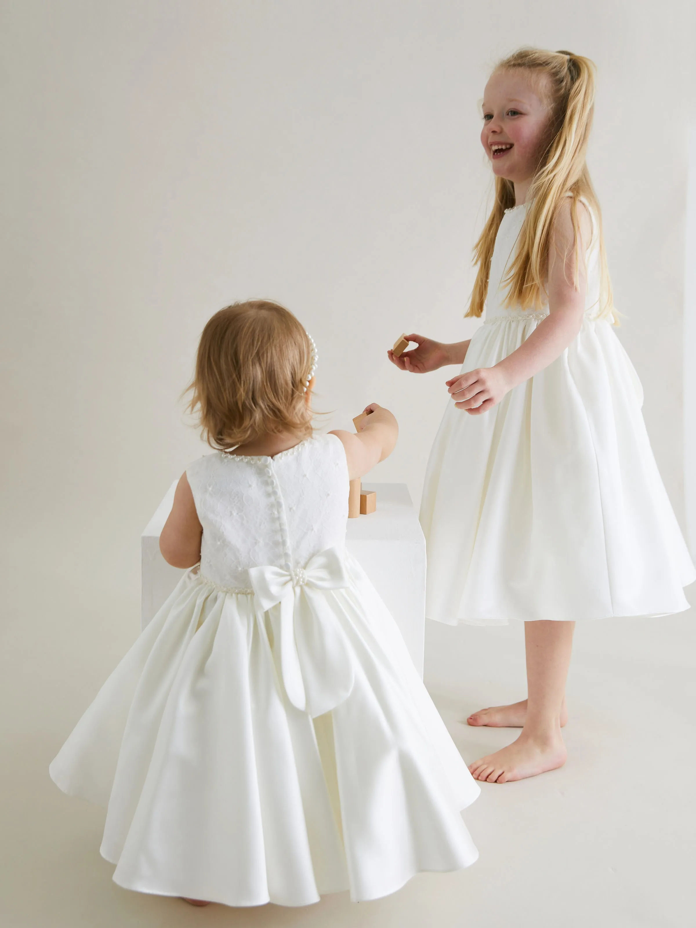 Sarah Louise Ivory & Satin Embellished Occasion Dress