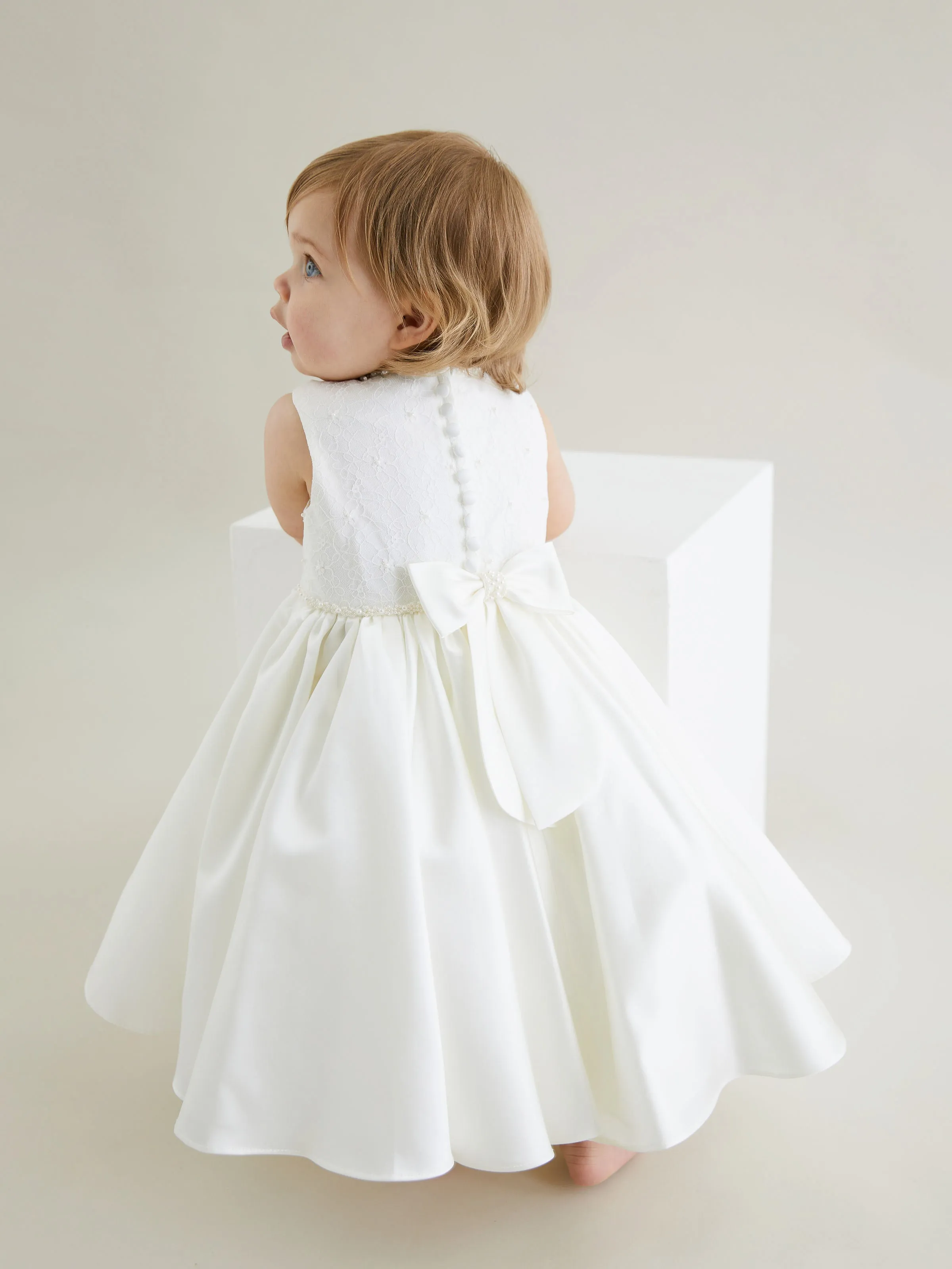 Sarah Louise Ivory & Satin Embellished Occasion Dress
