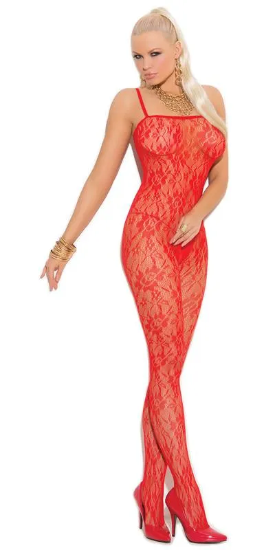 Sexy Fleek Rose Floral Lace Bodystocking