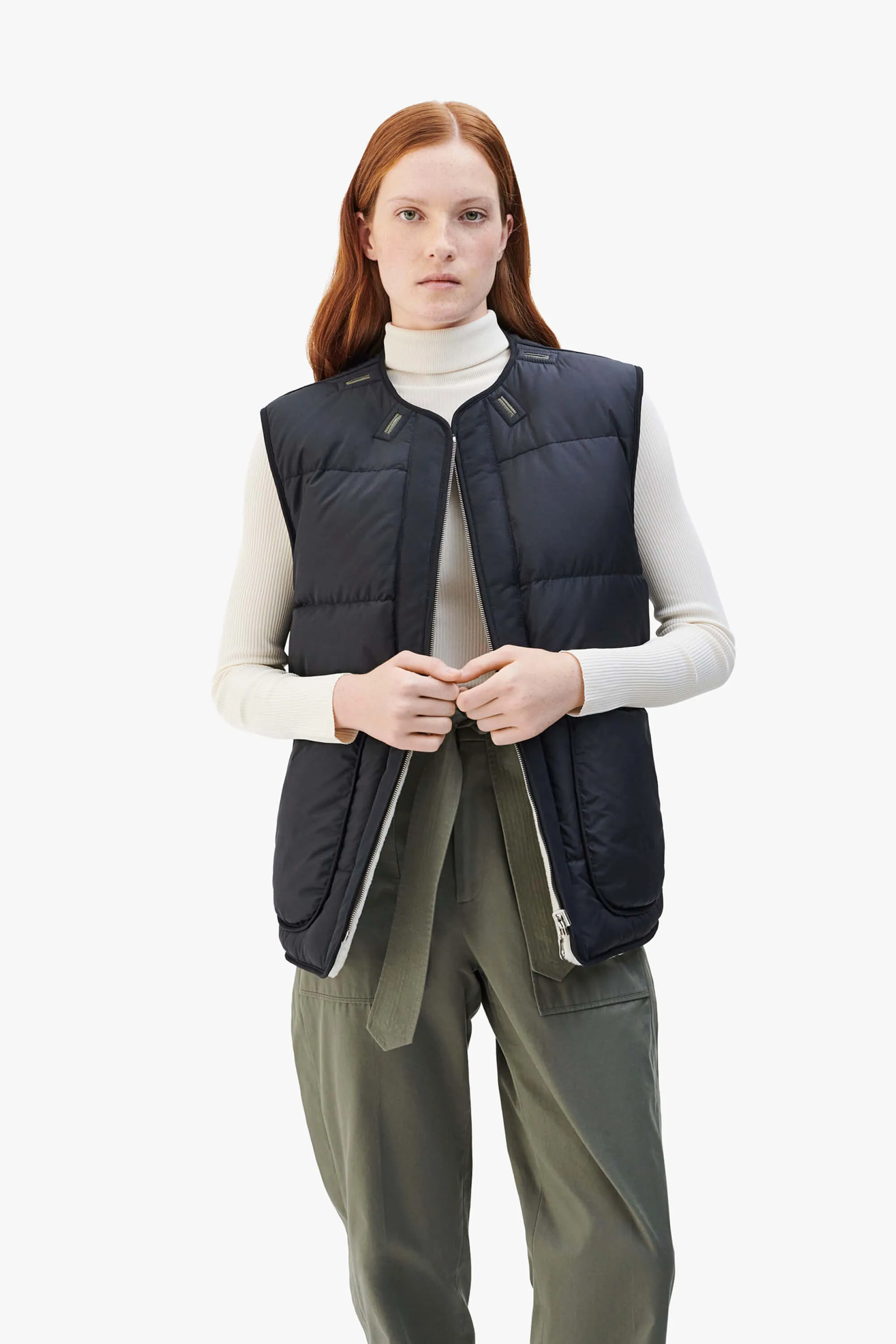 Shareable Shearling & Down Vest - Black / Natural