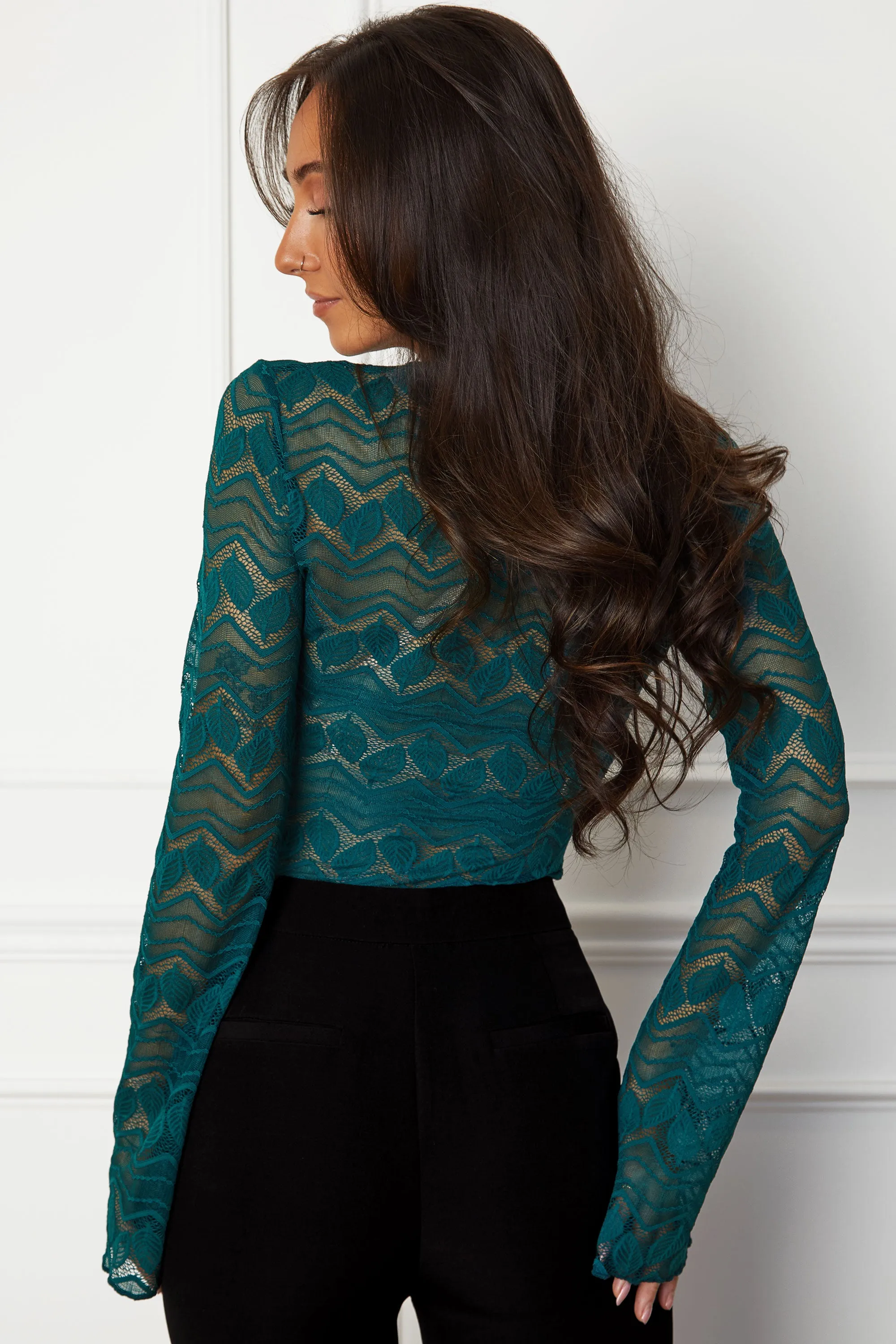 Simone Green Lace Top